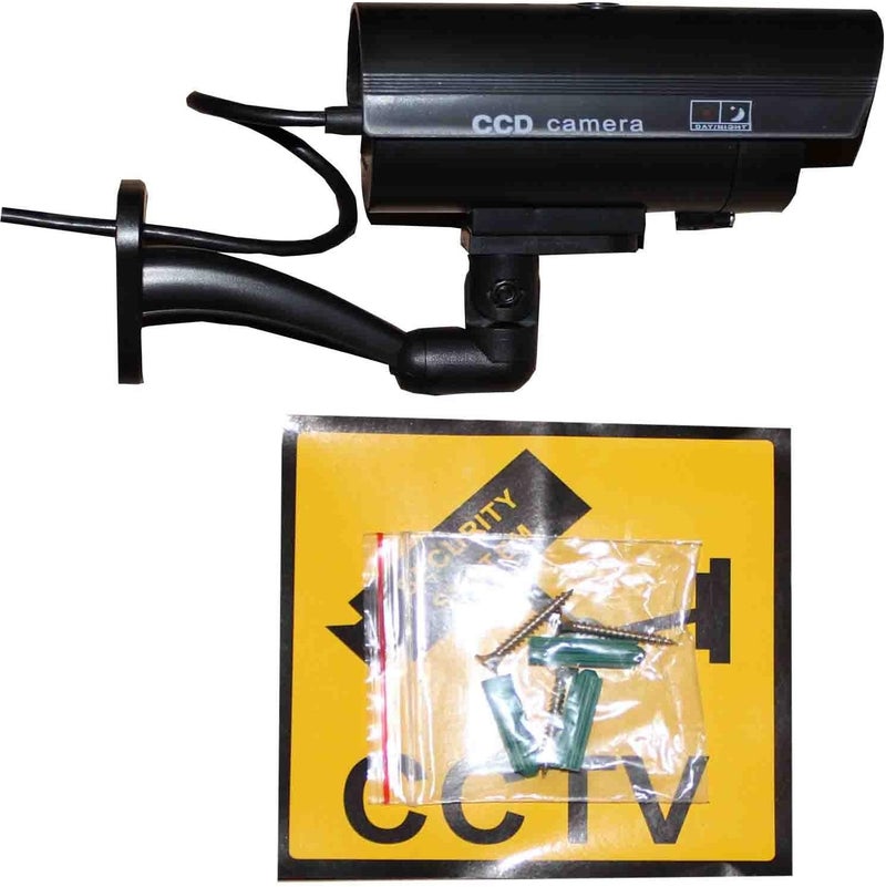 JYtrend Outdoor Dummy Fake Security Camera with Led Blinking Light (3 Pack, Black) - Image 3